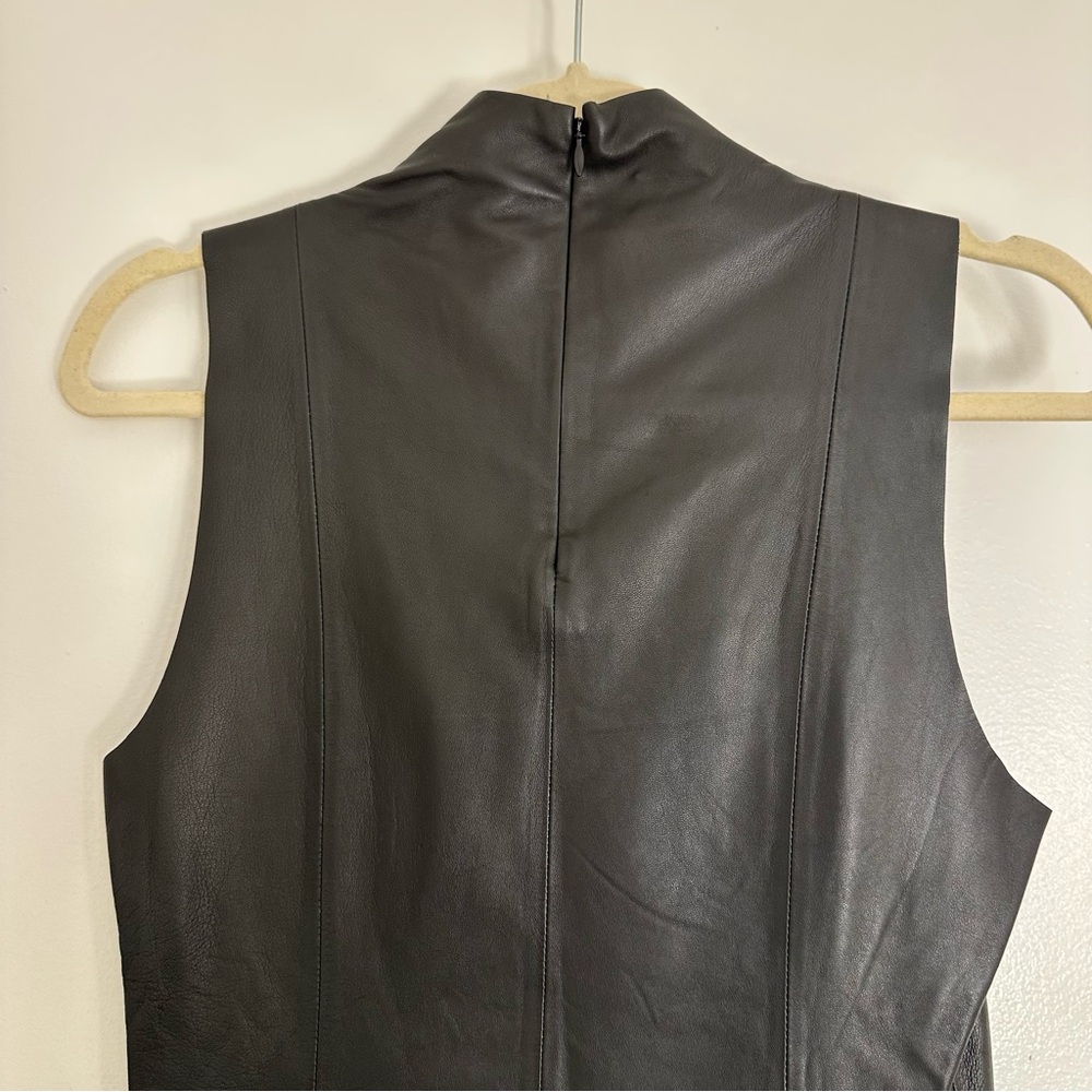 NWOT Zara Limited Edition Black Sleeveless Genuine Leather Top - Picture 6 of 9